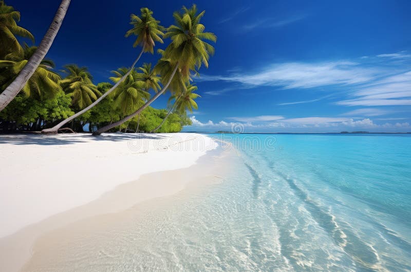 Expansive Maldives ocean beach. Tropical paradise. Generate Ai AI generated. Expansive Maldives ocean beach. Tropical paradise. Generate Ai AI generated