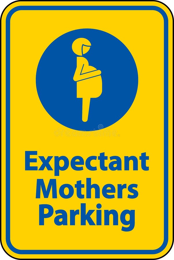 Expectant Mother Parking Sign on White Background Stock Vector