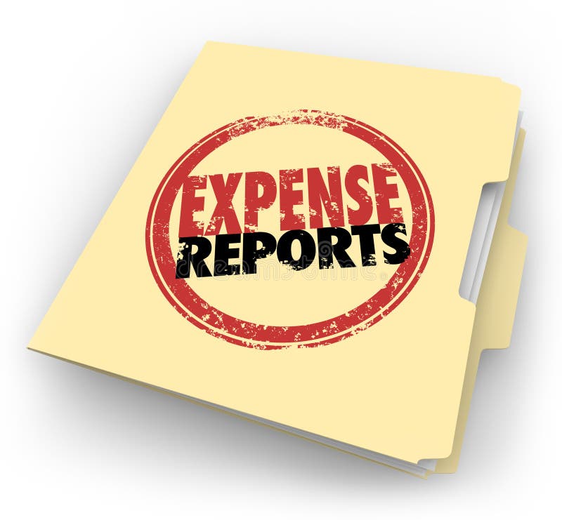 Expense Report Stamp Manila Folder Receipts Documents Stock