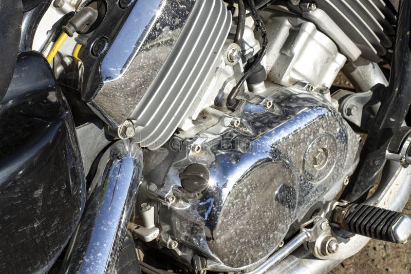 Expensive Motorcycle Motor, Chrome Engine Parts Stock Image Image of