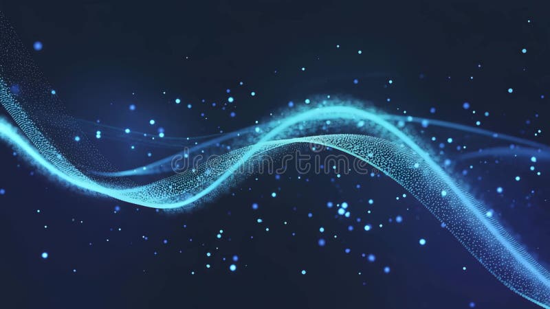 Dynamic blue particle waves flowing seamlessly for modern technology background visuals royalty free illustration