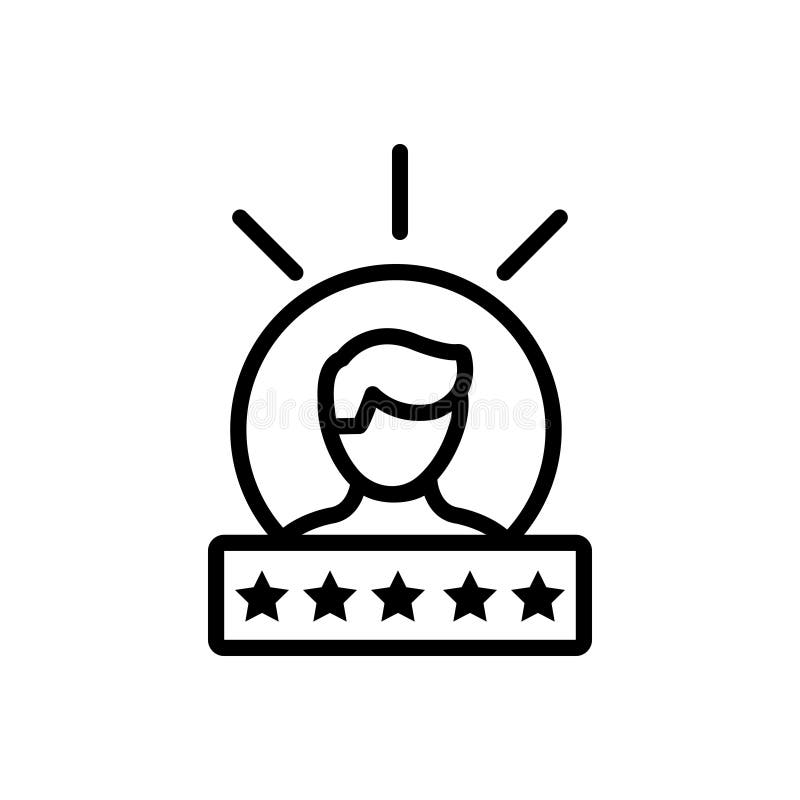 Black line icon for Experience, feedback and testimonial vector illustration