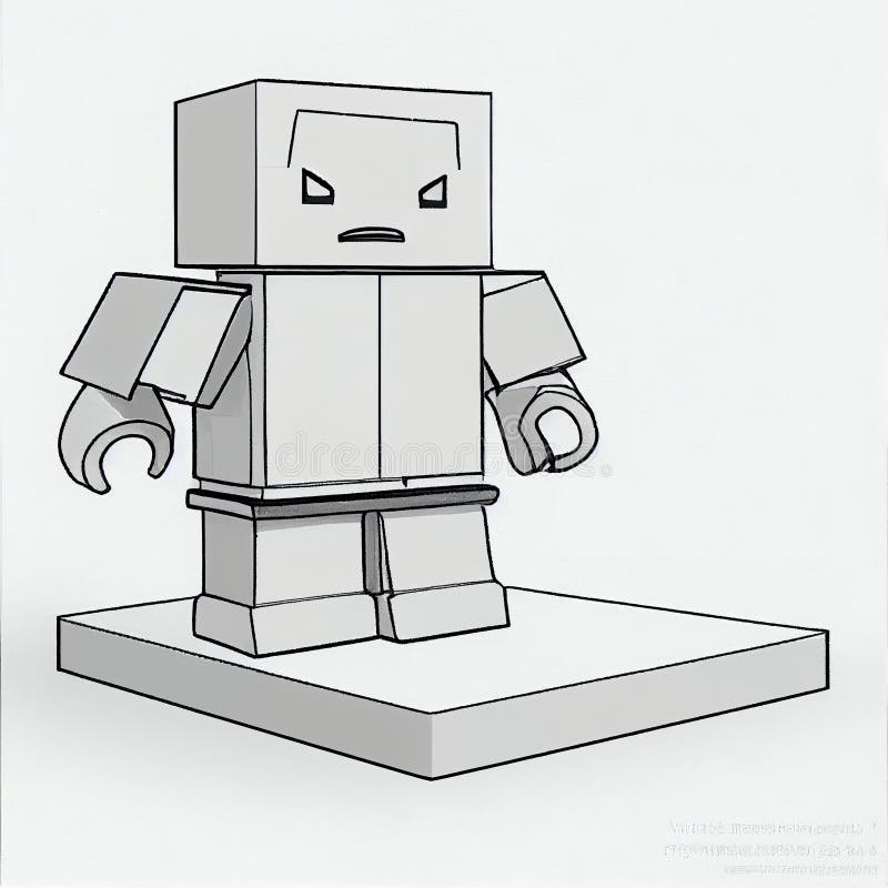 Roblox Character Wearing A Suit Coloring Page (Beautiful Drawing)