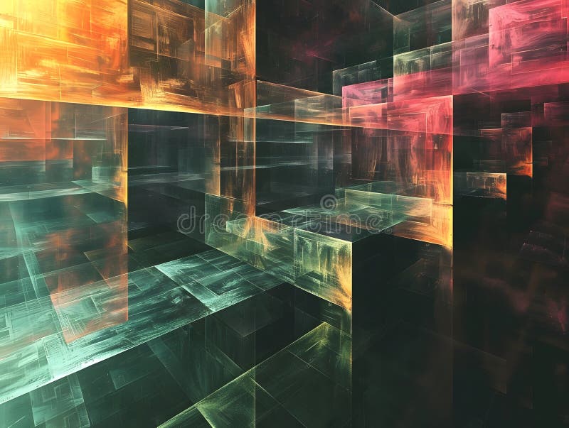 Abstract Digital Sanctuary Safeguarding Tranquil Serenity With Gentle Tones royalty free illustration
