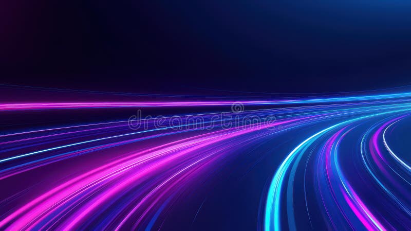 Experience the thrill of speed with vibrant neon colors, capturing the essence of motion in a modern abstract style vector illustration