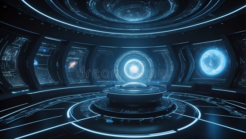 QuantumQuotient Wonders: DataEclipse Revelation. AI generate royalty free illustration