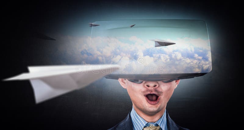 Experiencia de la realidad virtual y tecnolog?as del futuro T?cnicas mixtas imagenes de archivo Experiencia de la realidad virtual y tecnolog?as del futuro T?cnicas mixtas imagenes de archivo