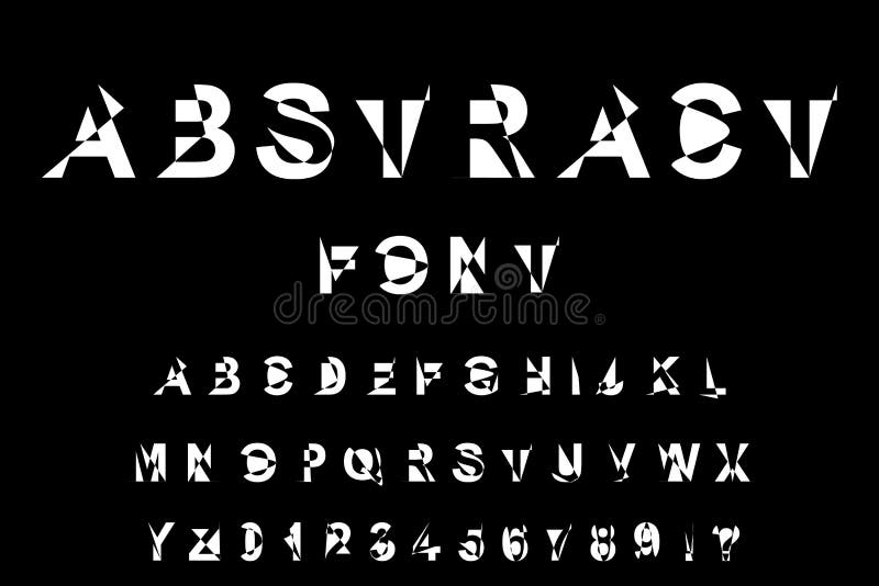 Experimental abstract font for the English alphabet royalty free illustration