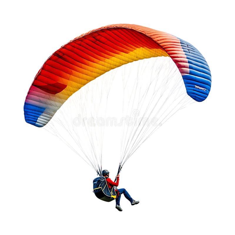 Experimente a Imagem Parapente Impressionante do Thrill A contra o fundo transparente ilustração stock