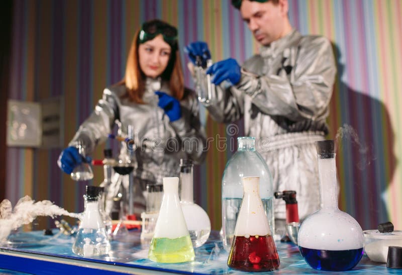 Experiments in a Chemistry Lab. Conducting an Experiment in the