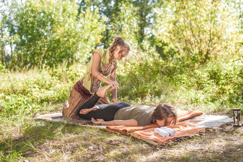 Two Beauties Giving Nice Massage to Each Other