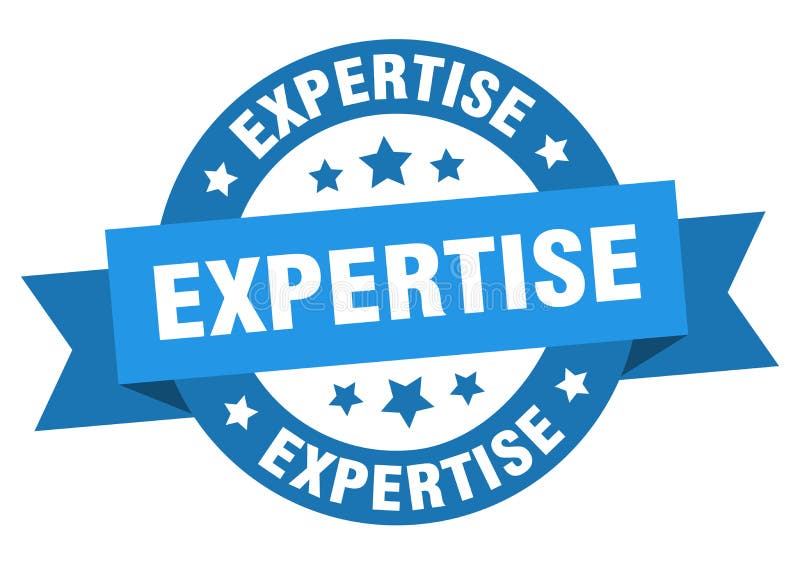 Expertis runt banans isolerade etikett. experthjälp. royaltyfri illustrationer