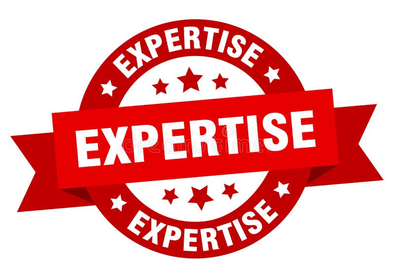 Expertis runt banans isolerade etikett. experthjälp. royaltyfri illustrationer