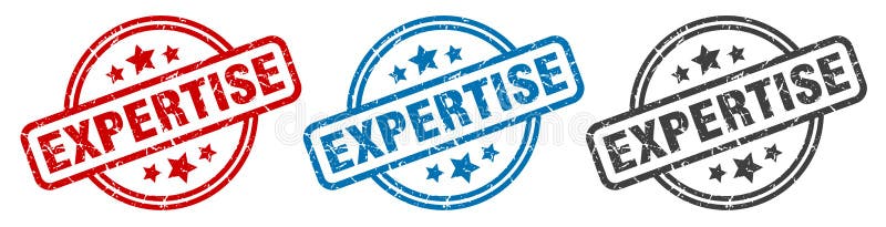 Expertstämpel. expertis runt isolerad signatur. vektor illustrationer