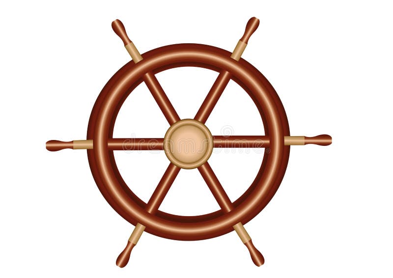 Ships steering wheel illustration on a white background. Ships steering wheel illustration on a white background