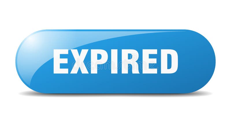 Expired button. expired sign. key. push button. stock illustration