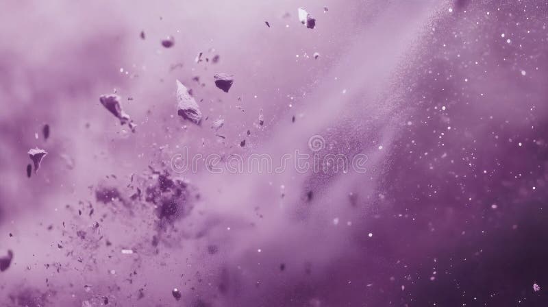 Exploderande stenar som ger bakgrundsbild av lila stoft och partiklar royaltyfri illustrationer