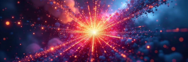 Exploderande stjärnform med pulserande färger och delikata mönster dynamisk celestiry-geometri. Radiant färgexplosion skapar ett dynamiskt starstmönster med okomplicerade detaljer. Centrala, lysande kärnan avger pulserande apelsiner och blues som ger intryck av energi och rörelse. Omgivande partiklar förbättrar den slimmade atmosfären och ger en känsla av djup och dimension. Sammansättningen blandar geometrisk precision med etervätsketillförsel vilket antyder en kosmisk händelse.