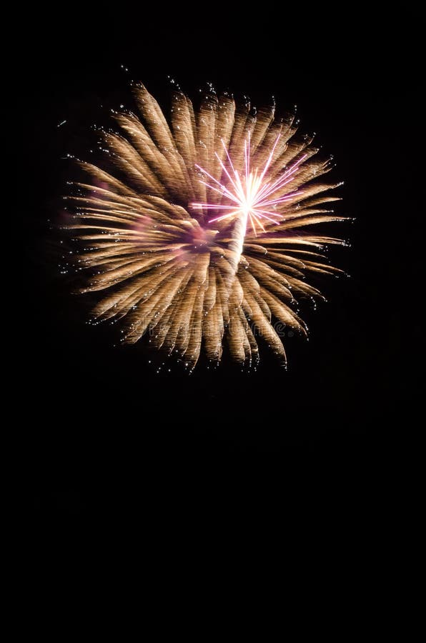 Explodierende Feuerwerke im nächtlichen Himmel lizenzfreies stockfoto