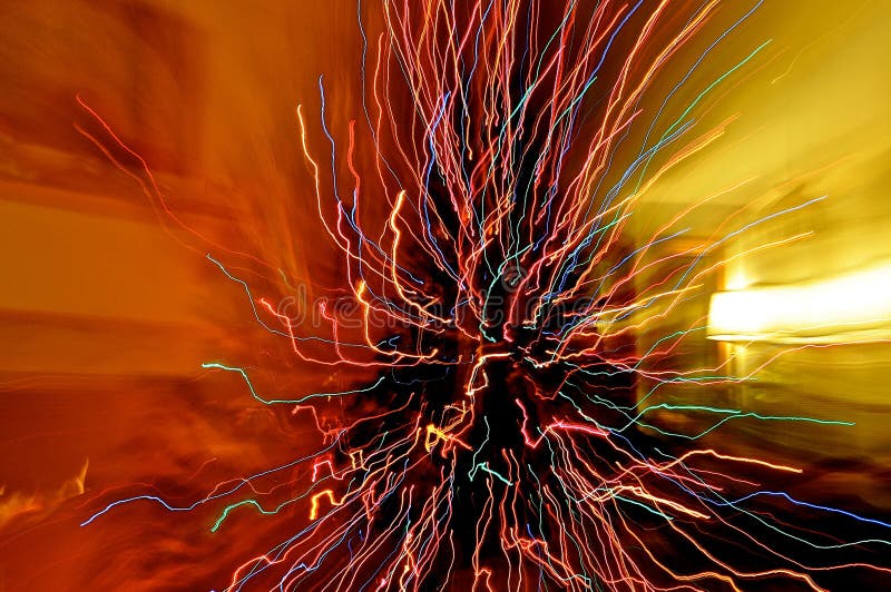 An Explosion of Light Brings a Christmas Tree to Life royalty free stock images An Explosion of Light Brings a Christmas Tree to Life royalty free stock images