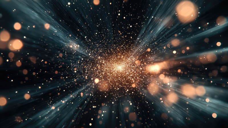 Exploding light particles forming abstract space universe vector illustration