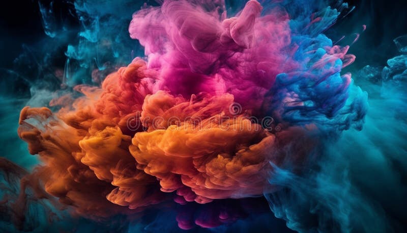 Exploding mixed colors create deep galactic chaos generated by AI