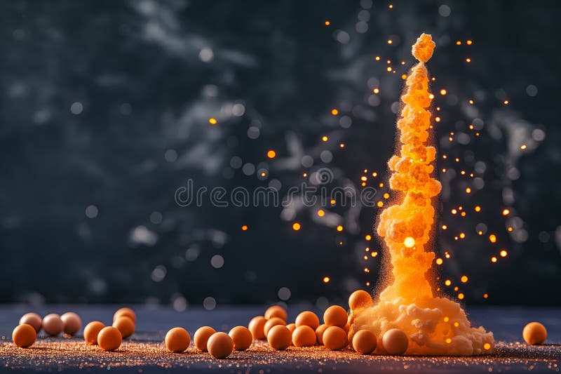 Exploding Ping Pong Balls in Dark Room Stock Photo Image of