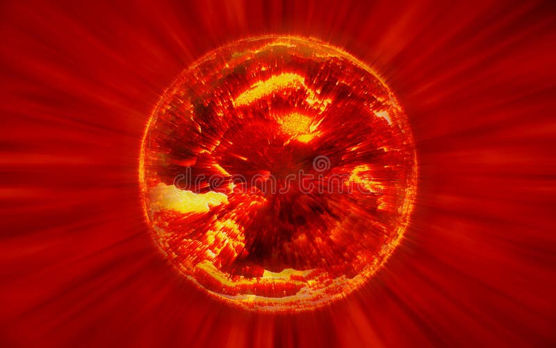 Exploding planet fierce burst from the core explosion vector illustration Exploding planet fierce burst from the core explosion vector illustration