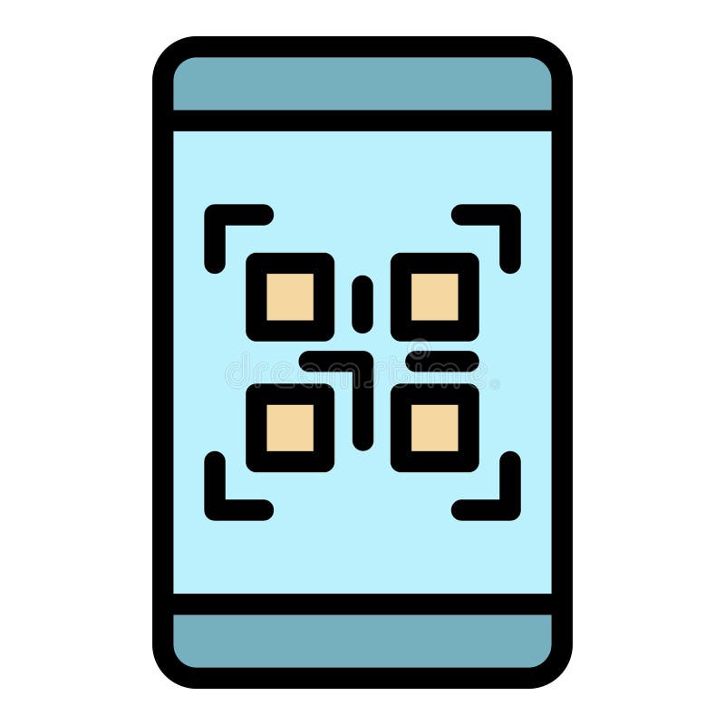 Exploración de teléfono qr código de precio símbolo de color vector libre illustration