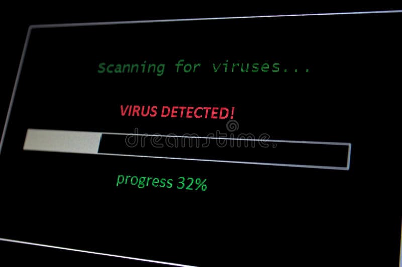 Exploración para el virus, virus detectado foto de archivo libre de regalías Exploración para el virus, virus detectado foto de archivo libre de regalías