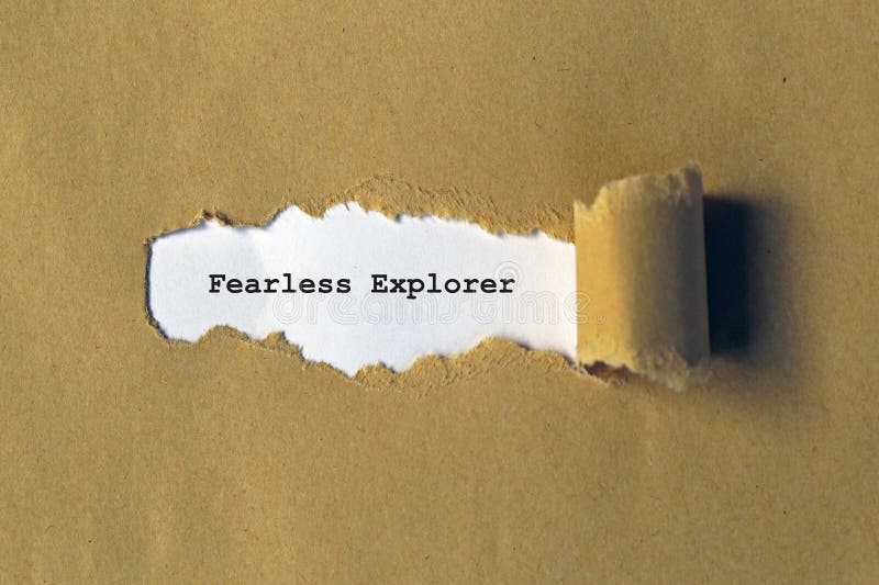 Fearless Explorer on white paper background. Fearless Explorer on white paper background