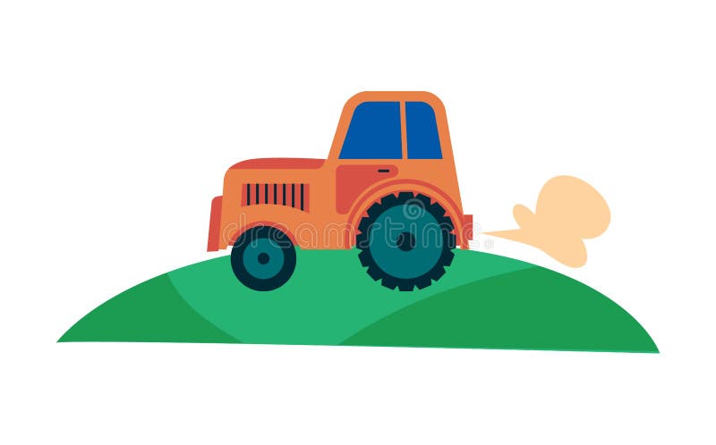 ilustração do plano trator dentro vetor estilo, plano desenho animado trator.  agricultor Produção máquina, 25685845 Vetor no Vecteezy