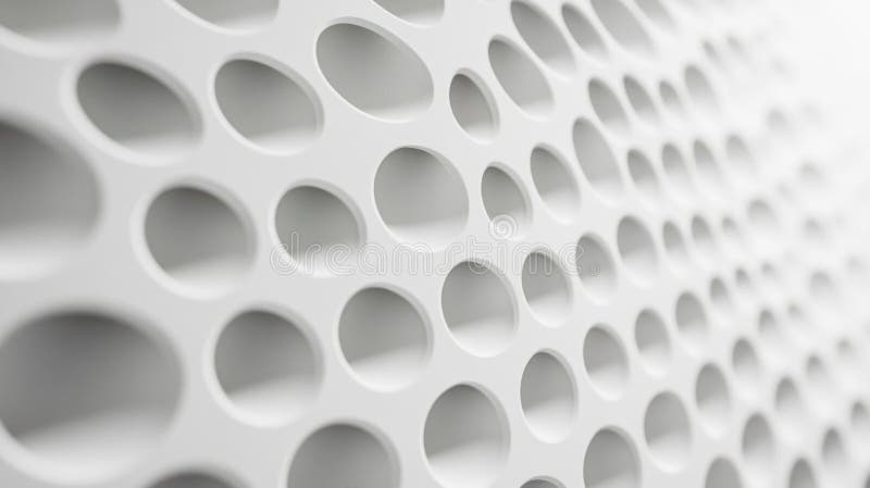 Explorar el panel blanco con el patrón de cortes circulares y el concepto minimalista libre illustration