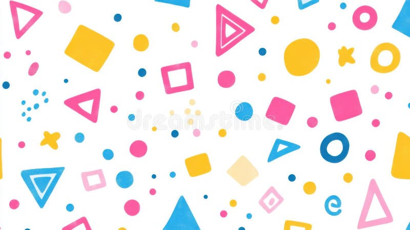 Explorar formas coloridas triángulos cuadrados círculos bailar juguetamente sobre un fondo blanco. p geométrica vibrante libre illustration