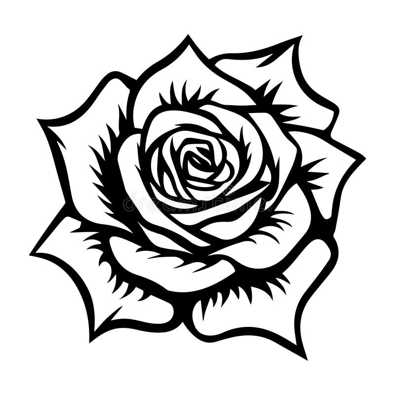 Explorar la belleza eterna del elegante arte vectorial de flores de rosa blanco y negro libre illustration