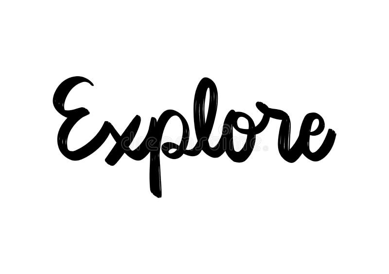 Explorar las letras a mano en fondo blanco ilustración del vector