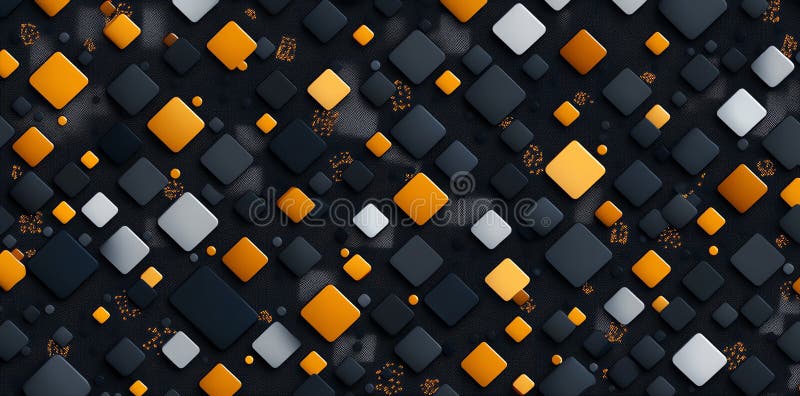 Explorar un patrón dinámico de formas geométricas en blanco y naranja negras creando una composición visualmente llamativa Perfect libre illustration