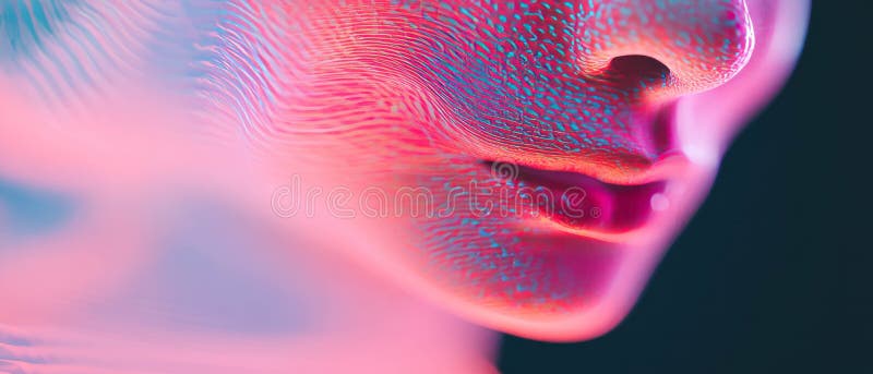 Explorarea expresiilor emoționale prin portrete abstracte de undă sonoră în 3D royalty free illustration