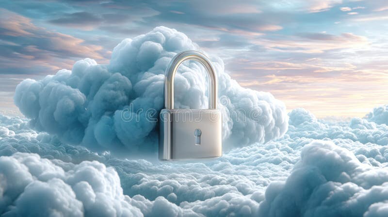 Explorarea intersecției dintre securitatea cibernetică și soluțiile de tip „cloud” pentru o protecție sporită a datelor și pentru stock illustration