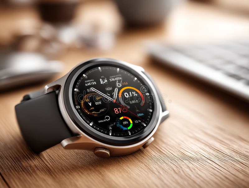 Explorarea intersecției Smart Watches Cybersecurity și Artificial Intelligence pentru o protecție sporită a datelor stock illustration