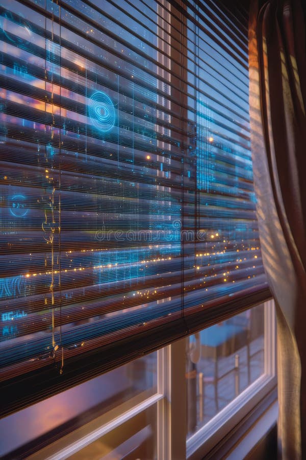 Explorarea vieții urbane prin tehnologia Smart Window și prin inovații îmbunătățite în materie de securitate a datelor stock illustration
