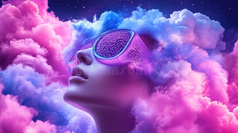 Explorarea viitorului educației un elev imersat într-o interfață de învățare bazată pe Brainwonpowered într-un studiu digital futu stock illustration