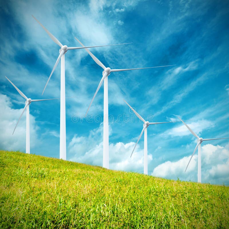 Exploração agrícola de vento fotos de stock