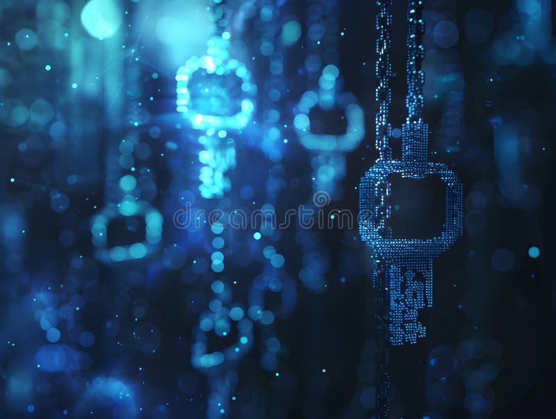 Elegance of Encrypted Wonders - Abstract Digital Artistic Background stock illustration