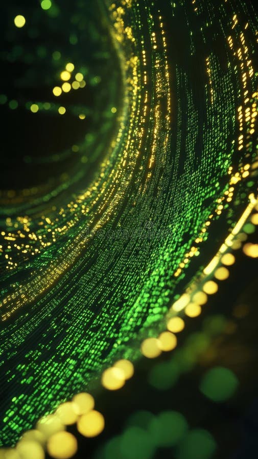 Explore Data Flowing through Digital Streams and Electronic theme royalty free illustration
