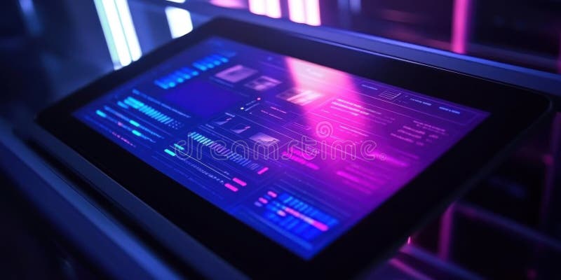 Explore data Visualization on Interface with Glowing effects and Modern Layout , urban background