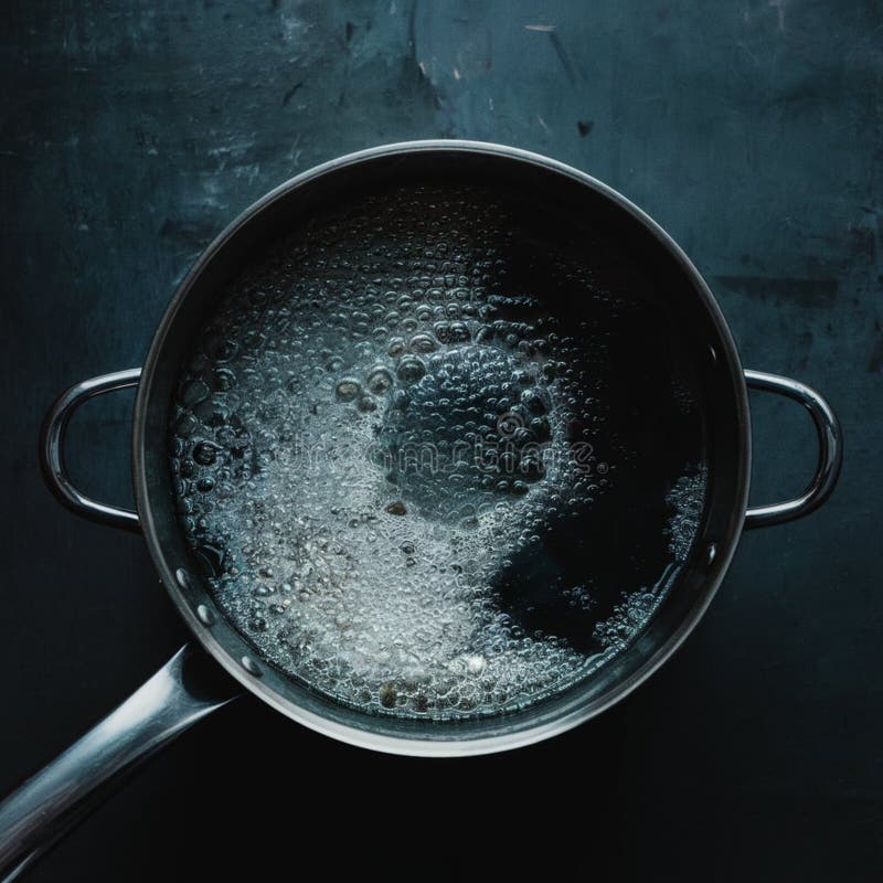 Dynamic Boiling Water Bubbles Rising and Popping Stock Illustration