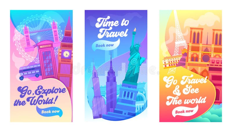 Explore o grupo da bandeira da tipografia do mundo Férias em Reino Unido, em América e em França Hora para a vista do curso e da ilustração do vetor Explore o grupo da bandeira da tipografia do mundo Férias em Reino Unido, em América e em França Hora para a vista do curso e da ilustração do vetor
