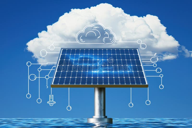 Smart Solar Powered Irrigation System Enhancing Farm Efficiency with AI Technology stock images