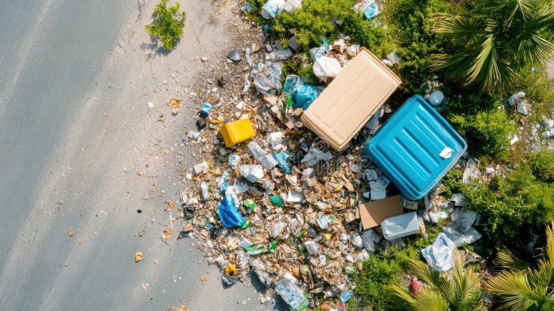 Explore a Sustainable waste recovery system utilizing advanced sorting technologies to process industrial waste, transforming royalty free illustration